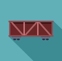Empty open wagon train car waiting for loading cargo vector
