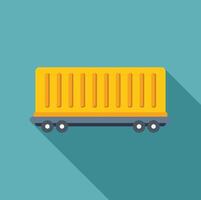 Simple flat illustration of a cargo container on a train wagon vector
