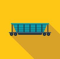 Empty open top hopper railcar standing on railway vector