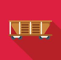 Empty mining wagon standing on rails on red background vector