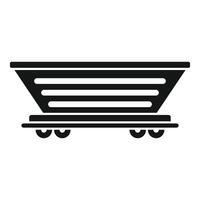 Empty mining cart standing on railway for coal transportation vector