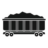 Loaded coal mining wagon delivering raw material vector