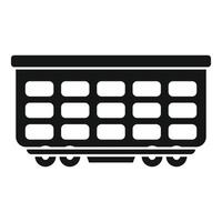 Empty open wagon train car standing on rails vector