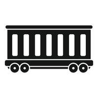Old train wagon with metal bars standing on rails vector