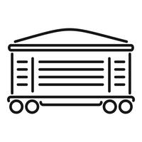 Covered freight wagon standing on rails for transportation vector