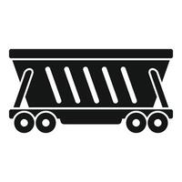 Mining cart on wheels transporting coal from mine vector