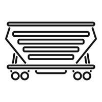 Empty mining cart waiting for coal loading on rails vector
