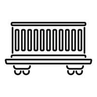 Freight railway wagon standing on railroad track line icon vector