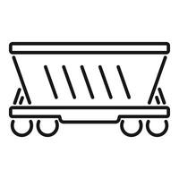 Mining cart on wheels transporting coal from mine vector