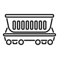 Mining cart on wheels transporting coal from mine vector