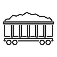 Full mining cart on wheels transporting coal vector