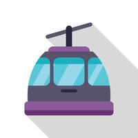 Funicular railway car taking passengers up mountain slope vector