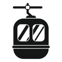 Funicular cabin transportation system hanging on ropeway vector