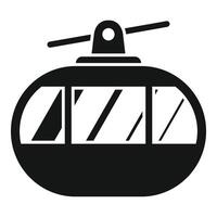 Cable car taking tourists to the top of the mountain vector