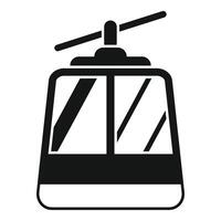 Funicular cabin ascending mountain resort transporting tourists vector