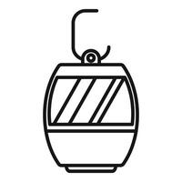 Empty cable car hanging on ropeway transporting tourists vector
