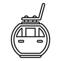 Funicular cabin moving up showing its front door vector