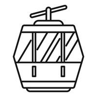 Funicular cabin moving upwards in line art style vector