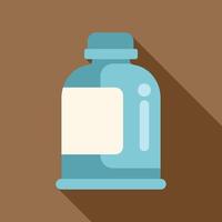 Blue plastic bottle with blank label is standing on surface vector