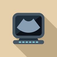 Ultrasound machine displaying sonogram image for medical diagnosis vector