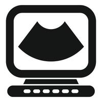 Ultrasound machine showing fetus during medical examination icon vector