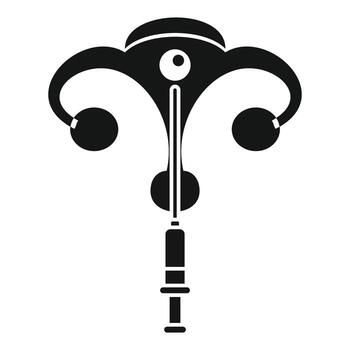 Artificial insemination icon showing syringe and ovaries vector