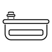 Empty physiotherapy table with accessories for physical therapy session vector