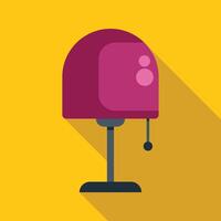 Modern desk lamp casting long shadow on yellow background vector
