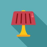 Red desk lamp casting long shadow on wall vector