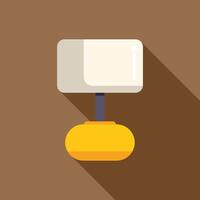 Flat design icon of a table lamp casting a shadow vector