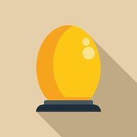 Yellow crystal ball with glowing core standing on a stand casting long shadow vector