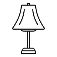 Simple outline icon of a desk lamp standing on a table vector