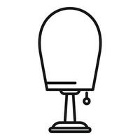 Modern round mirror standing on the floor with adjustable height vector