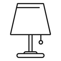 Classic table lamp with lampshade and hanging switch providing light vector