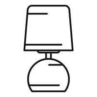 Modern table lamp with round base standing on the table line art drawing vector