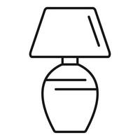 Modern table lamp providing light in the dark line icon vector