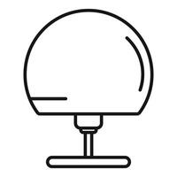 Modern desk lamp with round lampshade standing on floor icon outline style vector