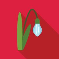 Snowdrop flower with lightbulb replacing bloom symbolizing spring and new ideas vector