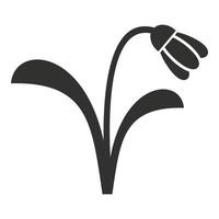 Minimalist snowdrop icon representing springtime arrival vector