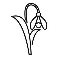 Spring snowdrop flower growing from ground up icon vector
