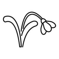 Sad flower drooping with stem curving down icon vector