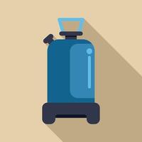 Water container for camping with handle and tap being filled vector