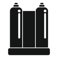 Double oxygen tank icon, simple style vector