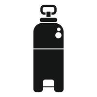 Oxygen cylinder standing upright for diving or medical use vector