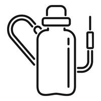 Water bottle with attached straw for easy hydration vector
