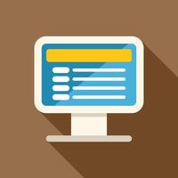 Computer showing scheduling software with blank header for your text vector
