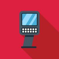 Electronic terminal standing on single leg with buttons and display vector
