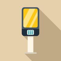 Payment terminal accepting contactless payments with nfc technology vector