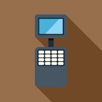 Cash register with touch screen displaying blank screen for your advertisement vector