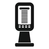 Digital terminal displaying information with buttons for user interaction vector
